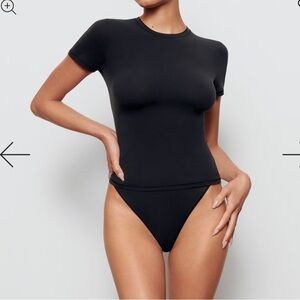 SKIMS Black Short Sleeve shirt in onyx